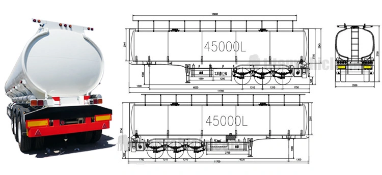 3 Axles 30000/40000/50000 Liters Oil/Diesel/Gasoline/Crude/Water/Milk/Propane Transport Steel Monoblock Fuel Tank/Tanker Truck Semi Trailer for Sale Price