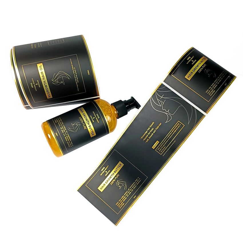 Custom Luxury Waterproof Label Personal Care Packaging Bottle Eco-Friendly Gold Foil Sticker