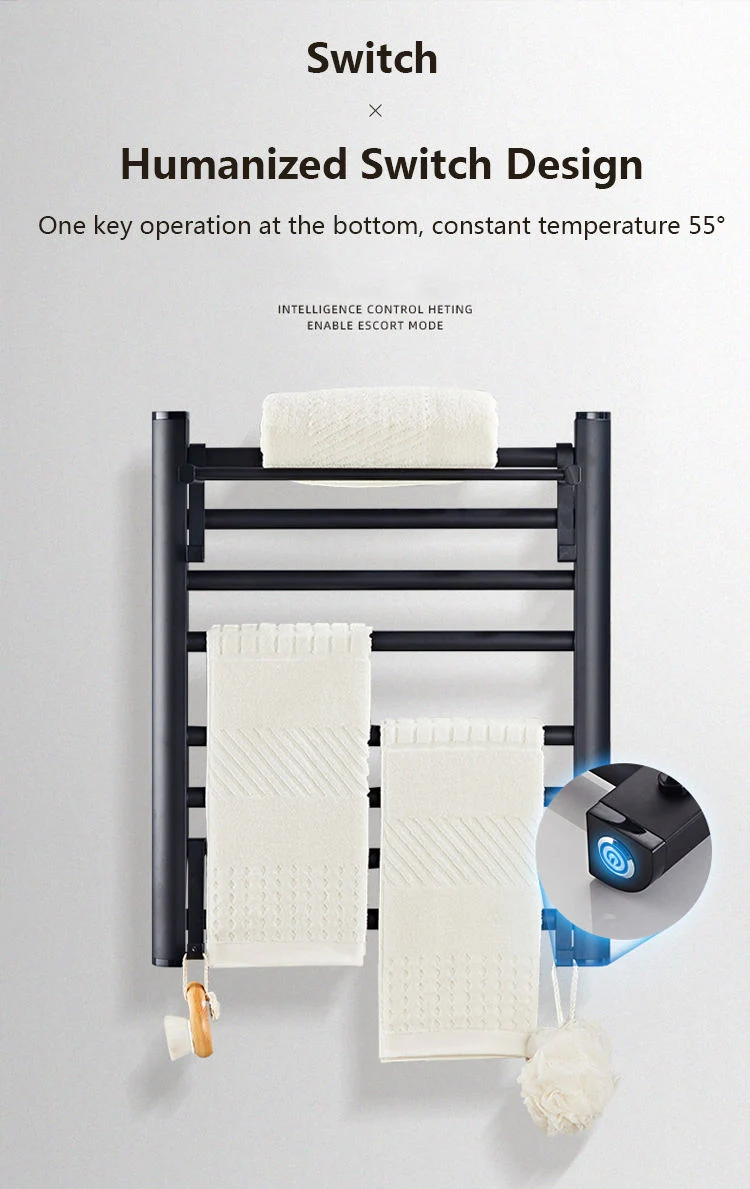 Bathroom Use Aluminum Heating Towel Warmer Electric Heated Towel Racks Shelf