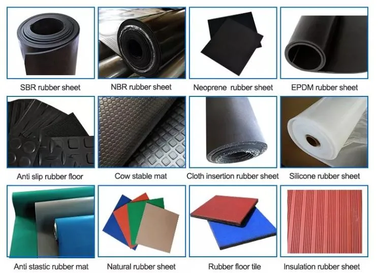 Oil Resistant Industrial NBR SBR FKM FPM High Abrasion Tear Resistance Silicone EPDM Black Nitrile Cr Viton Rubber Pattern Sheet Sheeting Mat