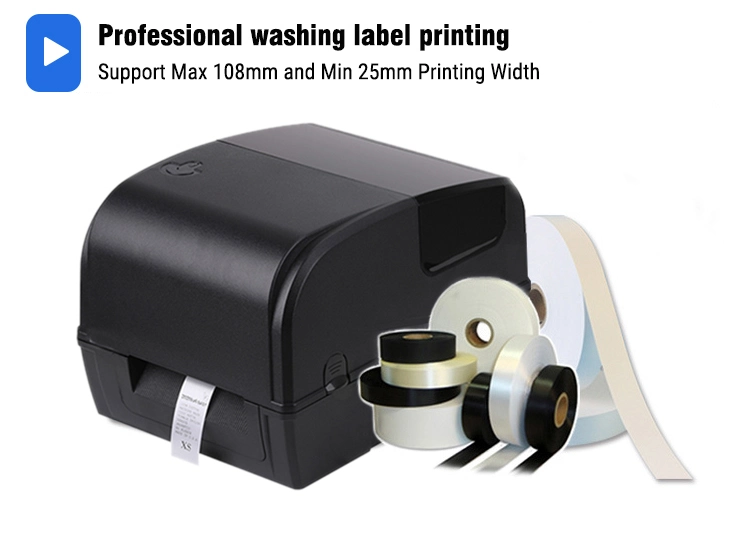 203dpi Direct Thermal Transfer Garment Washing Care Label Printer &amp; Washable Barcode Textile Clothing Label Stickers Printer (HCC-2054TA)