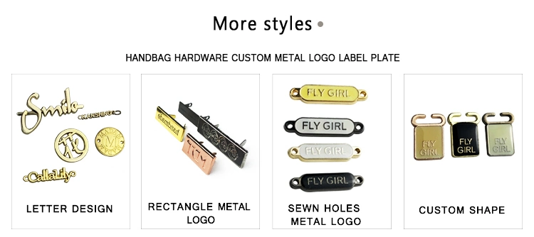 Garment Accessories Custom Metal Clothing Logos Labels Name Tag, Sewing Metal Garment Label Plate Tags for Clothing