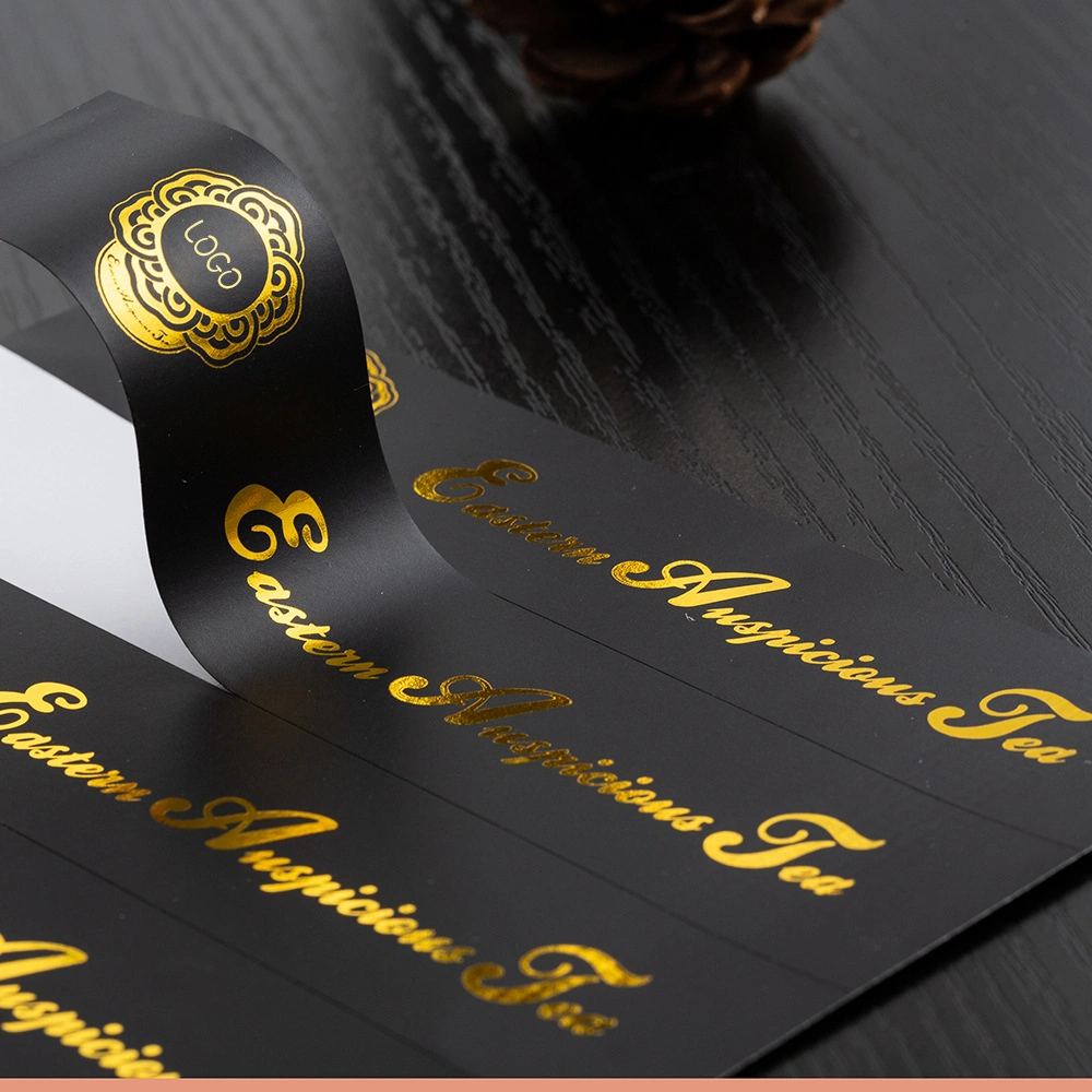 Gold/Silver Paper Cardboard Label/Sticker with Colourless Emboss Logo for Envelop/Gift Packaging