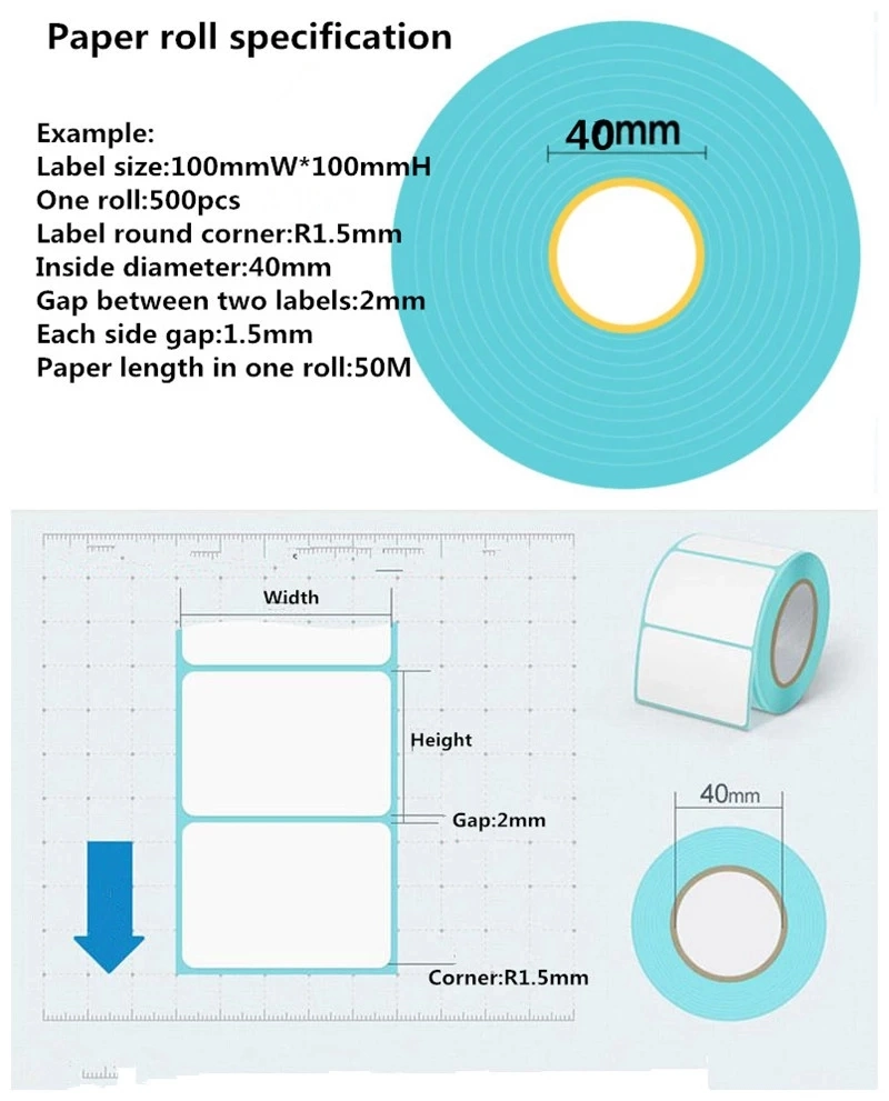 Manufacturer Direct Adhesive Thermal Blank Sticker Label Paper Roll for Barcode Printer