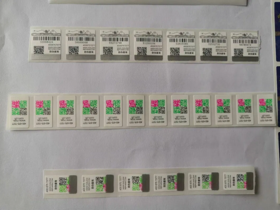 Customized High-Quality Various Types of Anti-Counterfeit Adhesive Labels