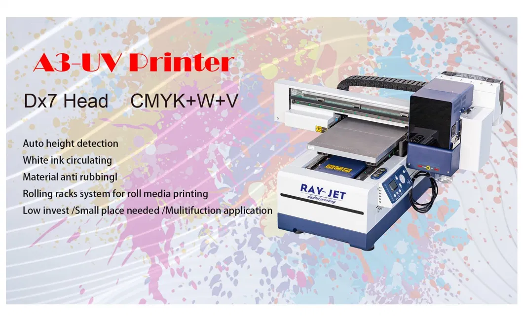 30*50cm UV Printer Inkjet Printer with UV Ink for Label Acrylic DIY Printing