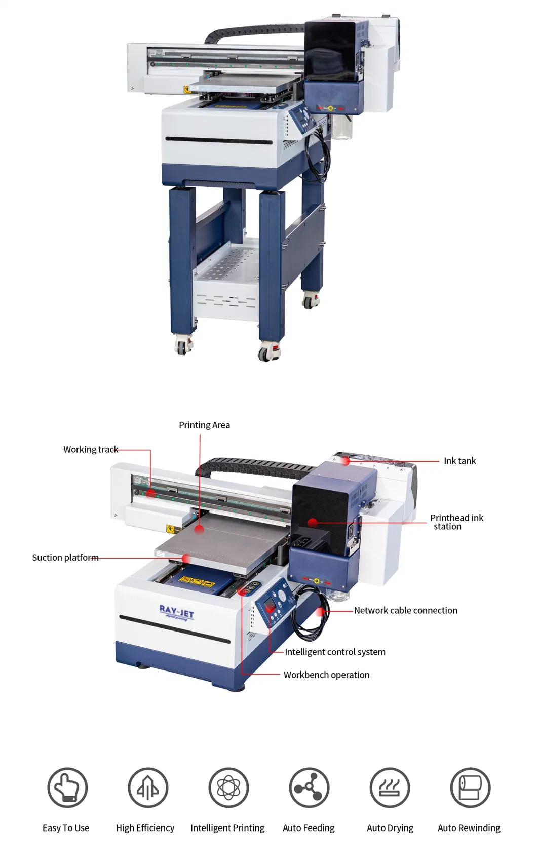 30*50cm UV Printer Inkjet Printer with UV Ink for Label Acrylic DIY Printing