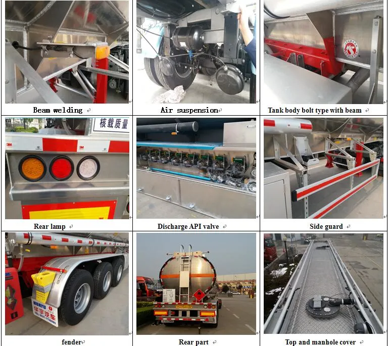 Three Axle 30000L/40000L/50000L Carbon Steel/Stainless Steel/Aluminum Alloy Tank/Tanker Semi Trailer for Oil/Fuel/Diesel/Gasoline/Crude/Water/Milk Transport