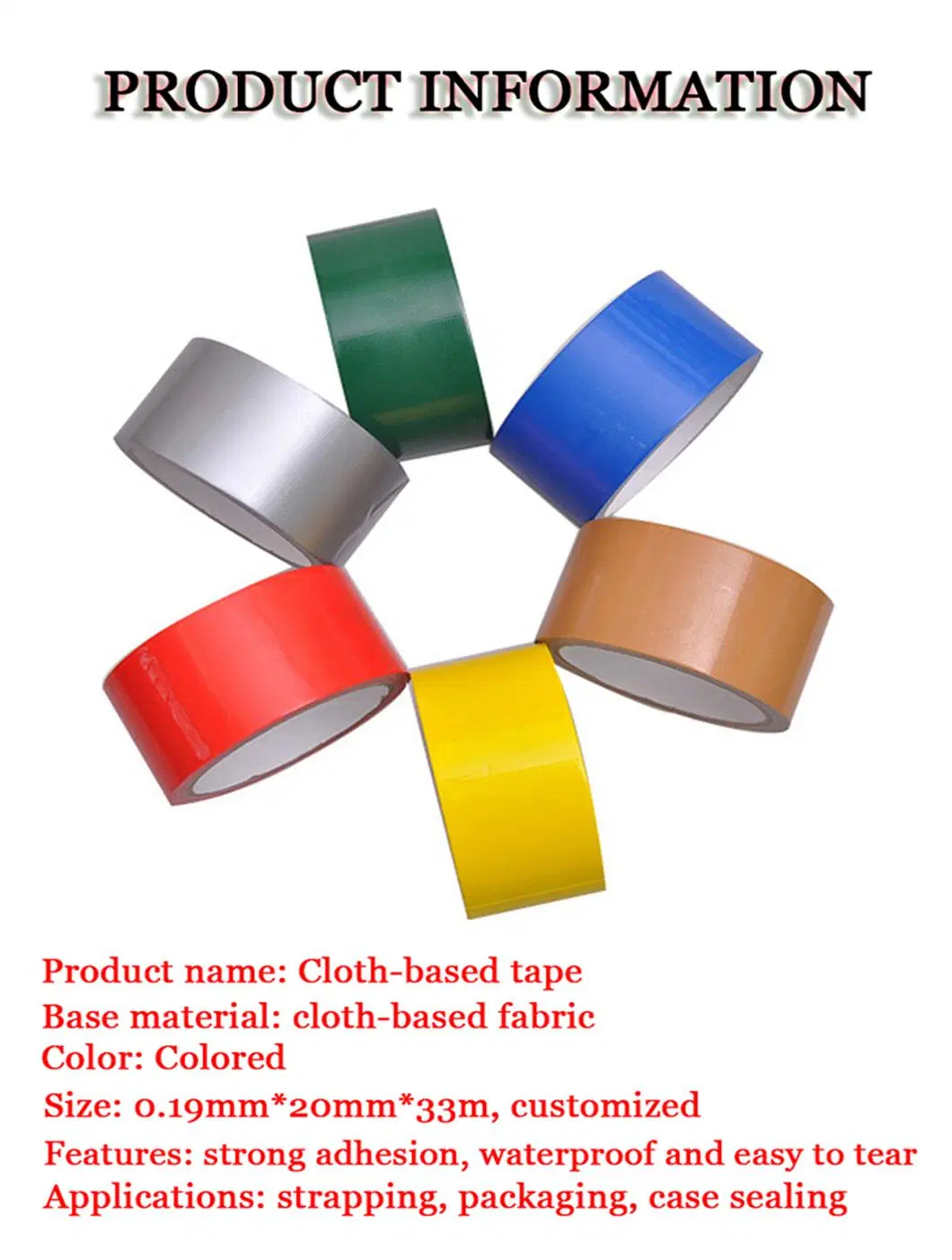 Multi-Use Cloth Duct Tape with Individually Wrapped