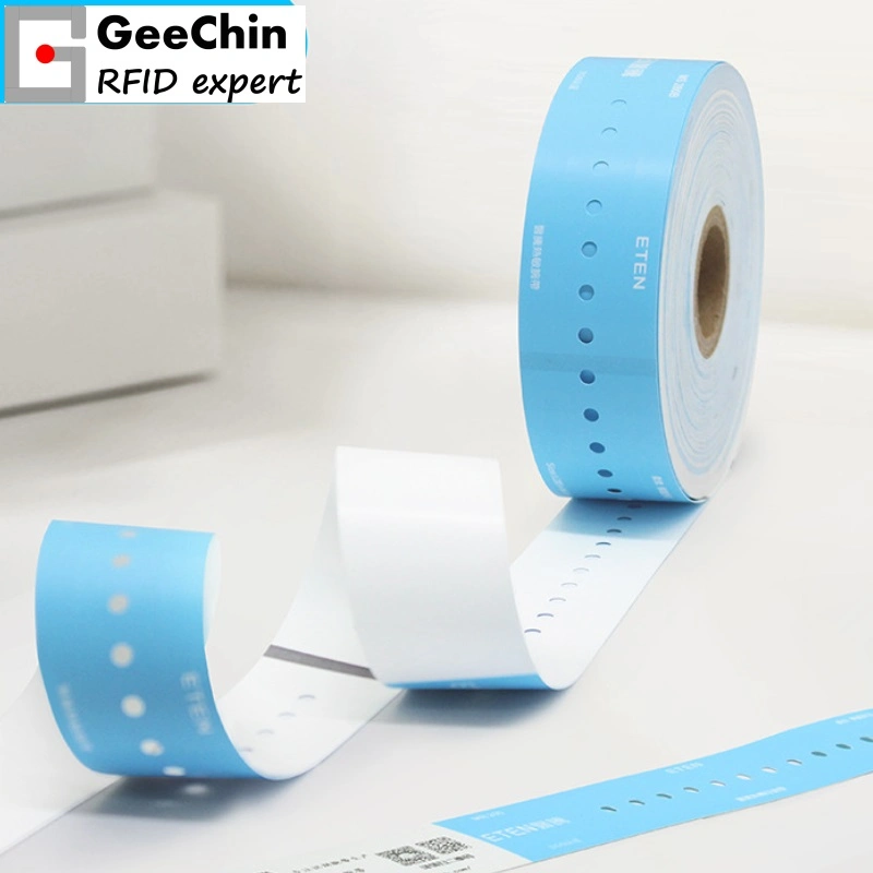 DIY Thermal Transfer Printing Logo Label Synthetic Medical Paper Wristbands for Hospital