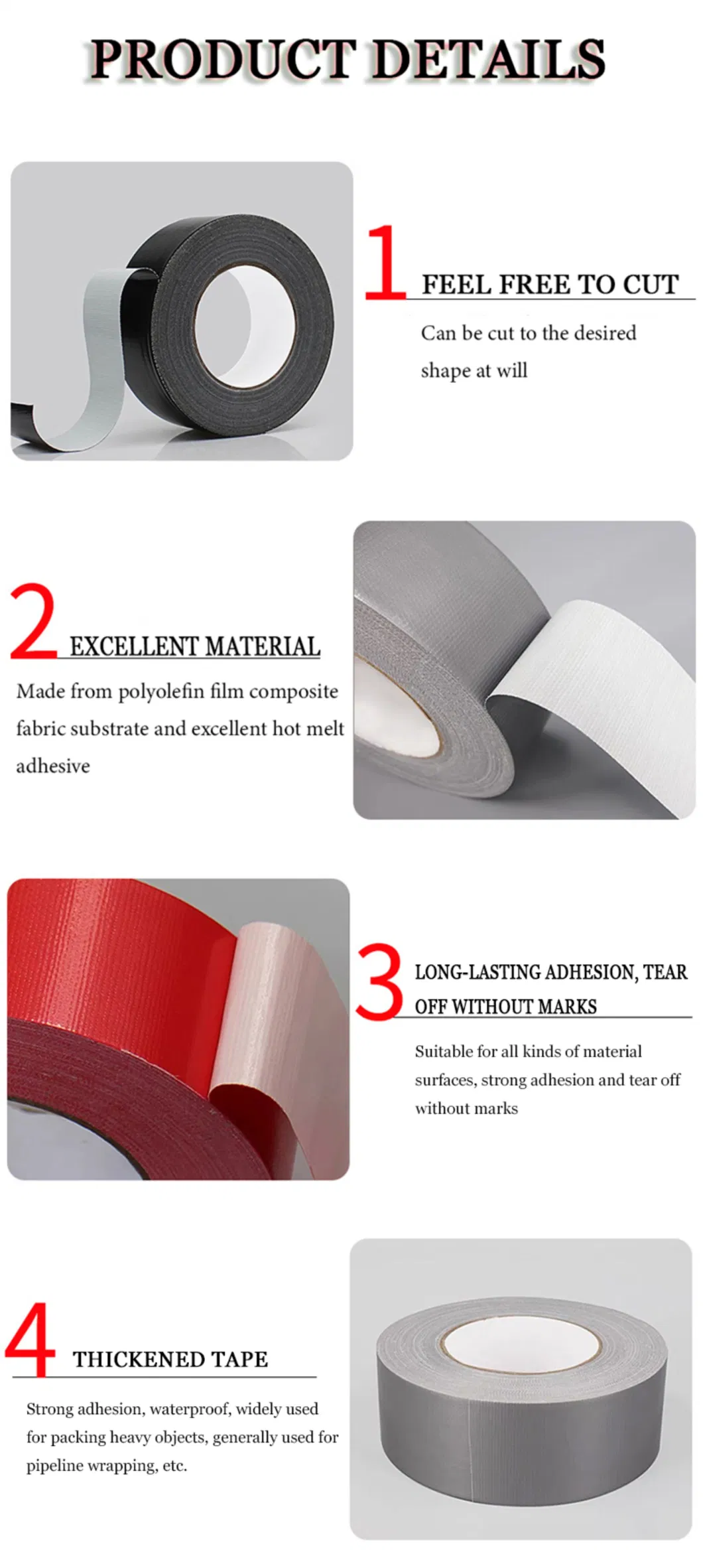 Multi-Use Cloth Duct Tape with Individually Wrapped