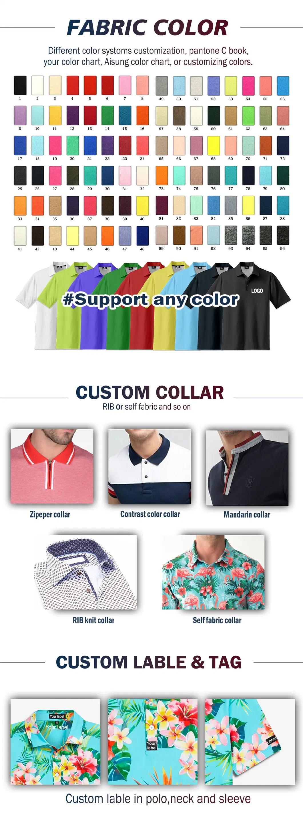 Custom Polyester Spandex Print Quickly Dry Golf Polo Shirts