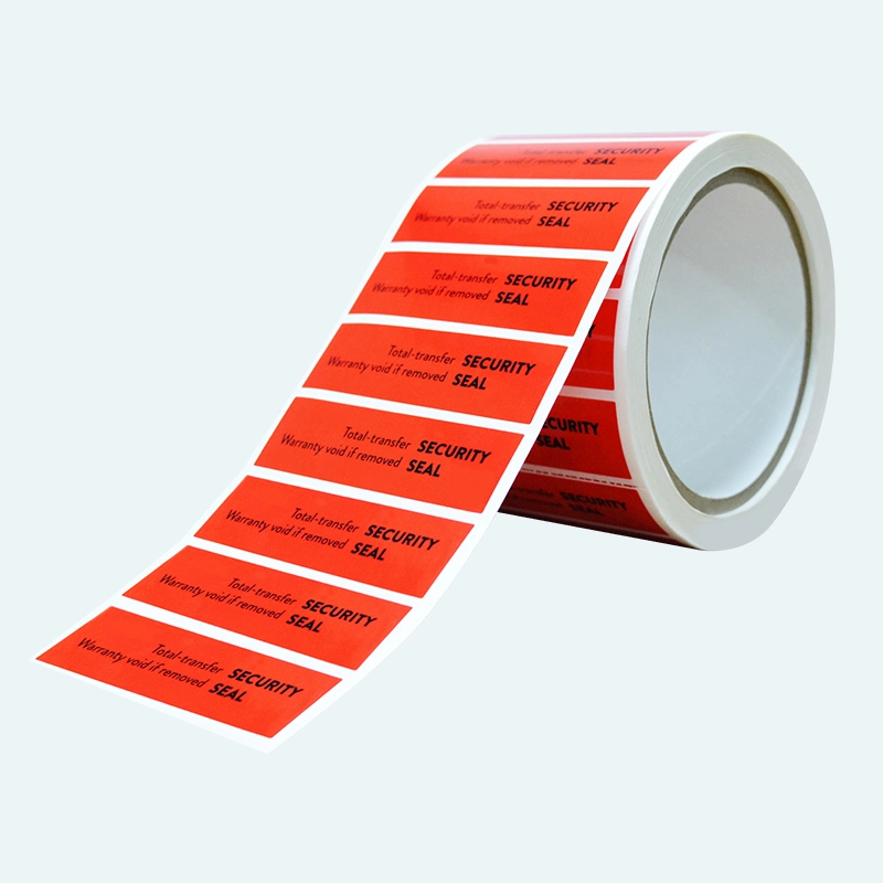 100PCS 100% Total Transfer Tamper Evident Security Warranty Void Stickers/ Labels/ Seals Red