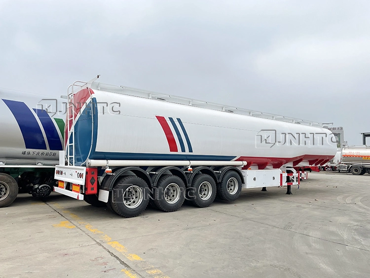 China Jnhtc 3-4 Axle aluminium Steel Fuel Tank Trailer 28000- 70000 Liters Liquid New or Used Fuel Oil Tanker Semi Trailer for Sale