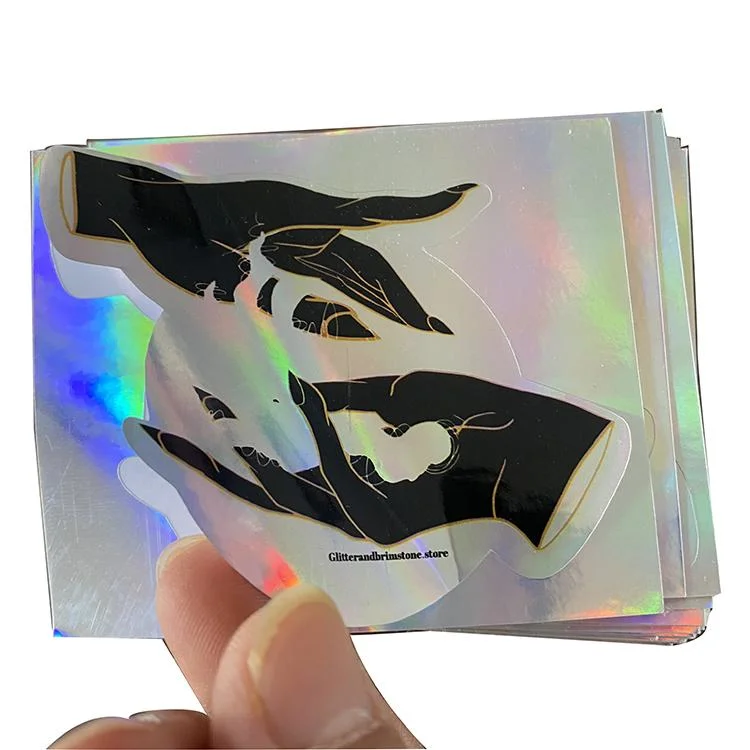 Custom Die Cut Hologram Vinyl Laser Stickers Labels Printing