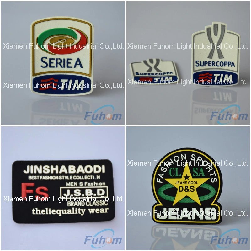 Custom Colorful 3D Raised Silicone Logo Soft Suede Leather Label