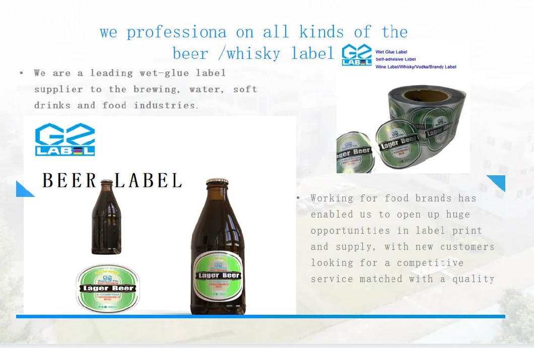 High Quality Gold Foil Stamping Flexo Printing Custom Water Bottle Label