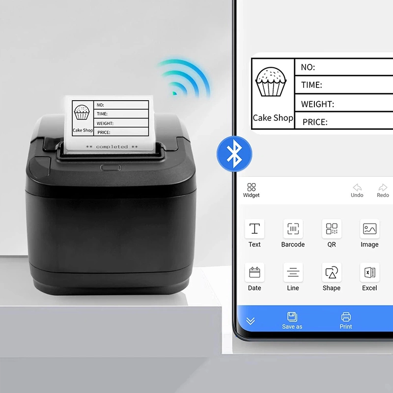 80mm Multifunctional Receipt Barcodes Printing Desktop Label Thermal Printer