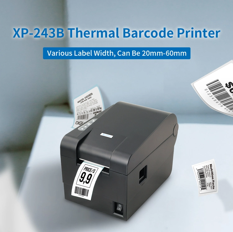 Xprinter XP-243B China Manufacturer 4x6 Thermal Labels Wireless Bluetooth Printer With USB