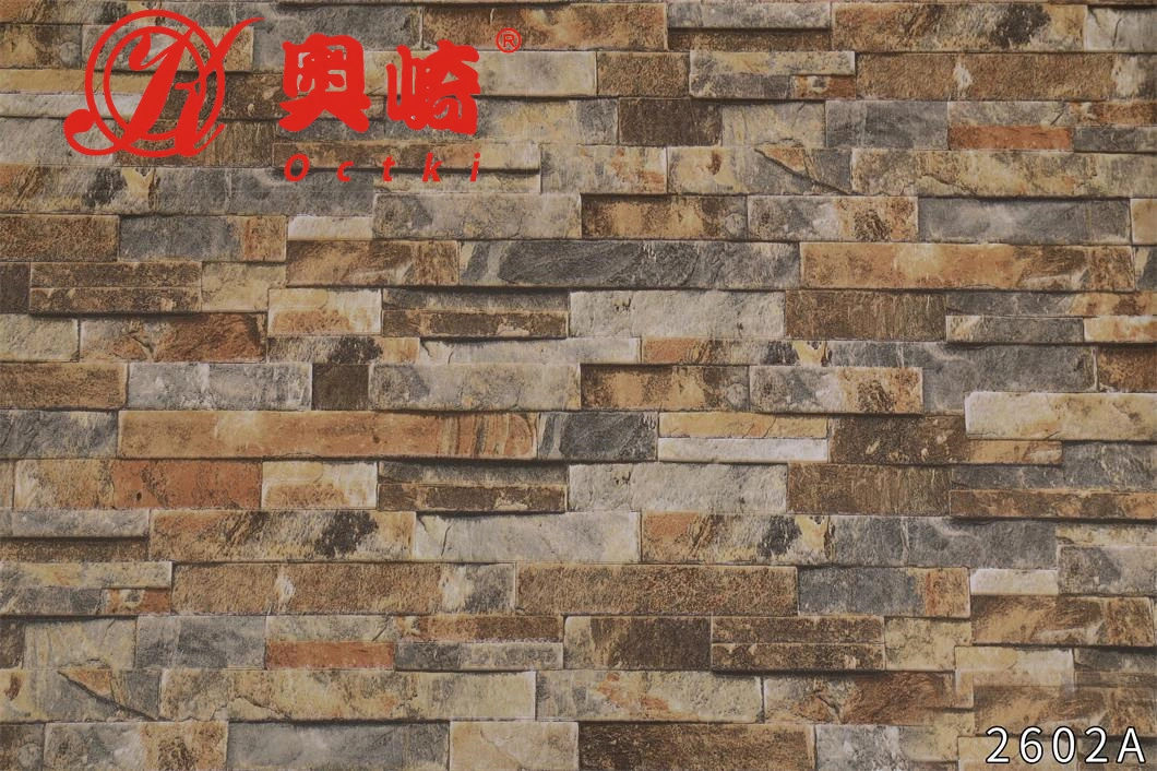 Octki Good Quality Waterproof Grey Brick Modern 3D Vinyl Self Adhesive Office Wallpaper