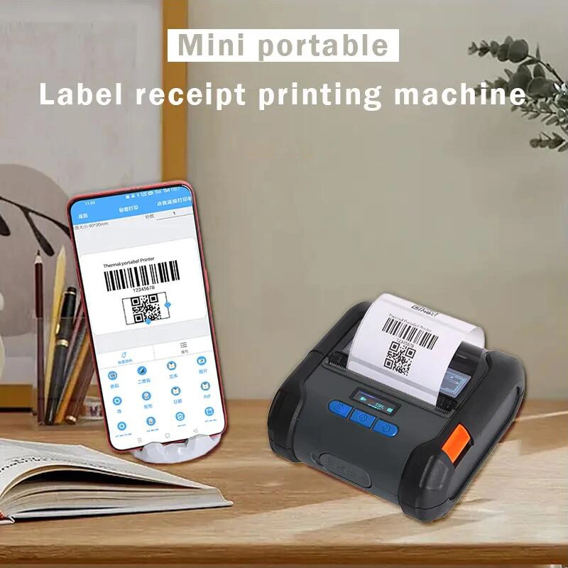 Mini Portable 58mm USB+Bluetooth Handheld Barcode Inkless Thermal Label Printer