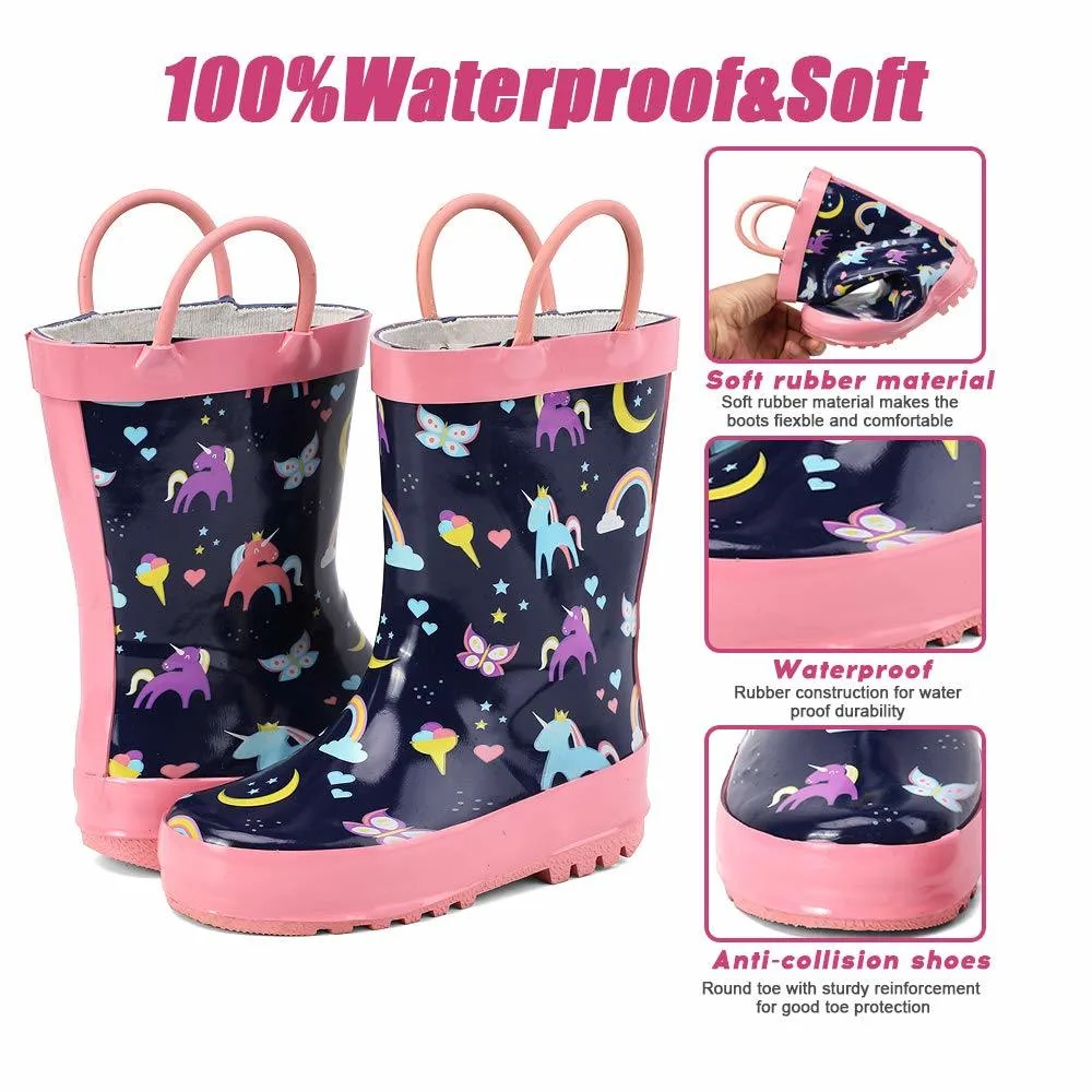 Custom Safety Shoes Fashion Kid Rubber Waterproof Rain Boots