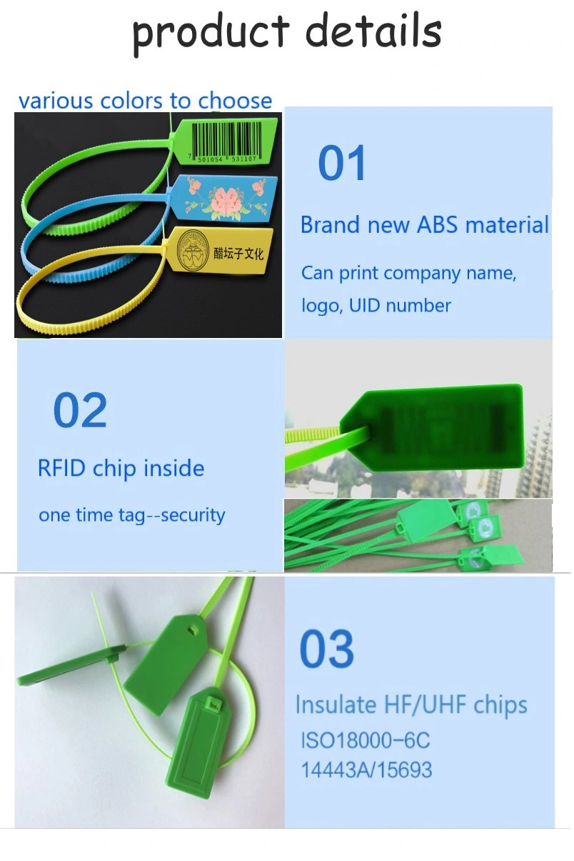 Loop Type RFID E-Seal NFC Electric Seal Label with Laser Logo Stainless Steel Wire