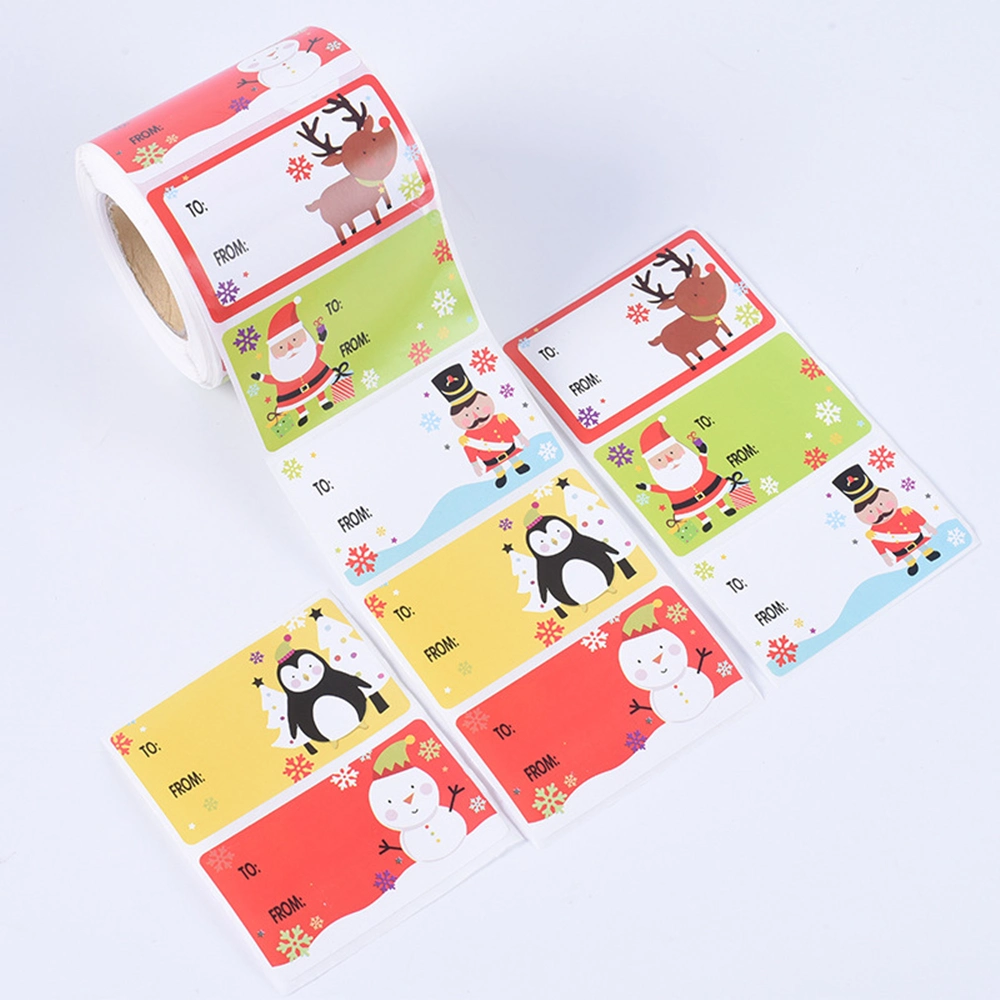 Christmas Festival Gift Present Packaging Self Adhesive Printed Paper Label