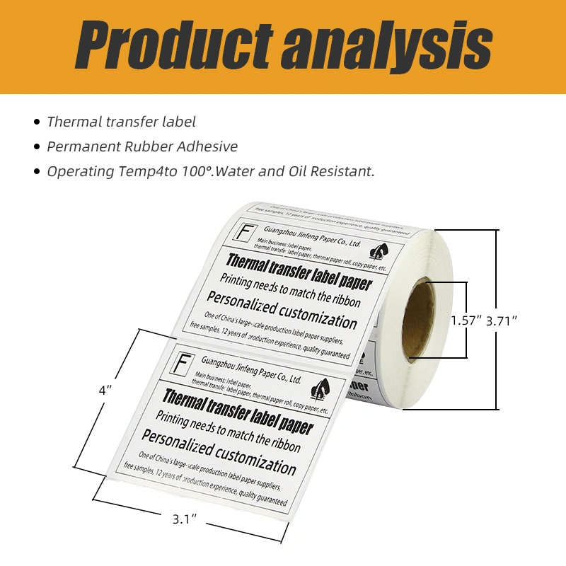 Common Printing Price Tag Direct Thermal Sticker Customized Thermal Transfer Paper Label Roll