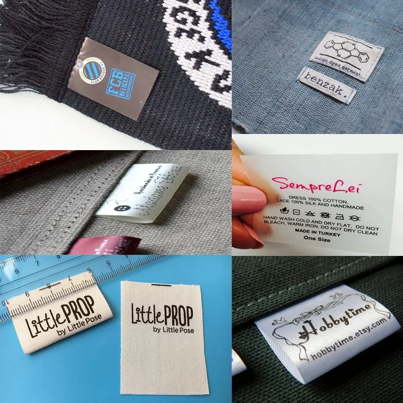 Washable Woven Plain Satin Screen Printed Labels for Clothing