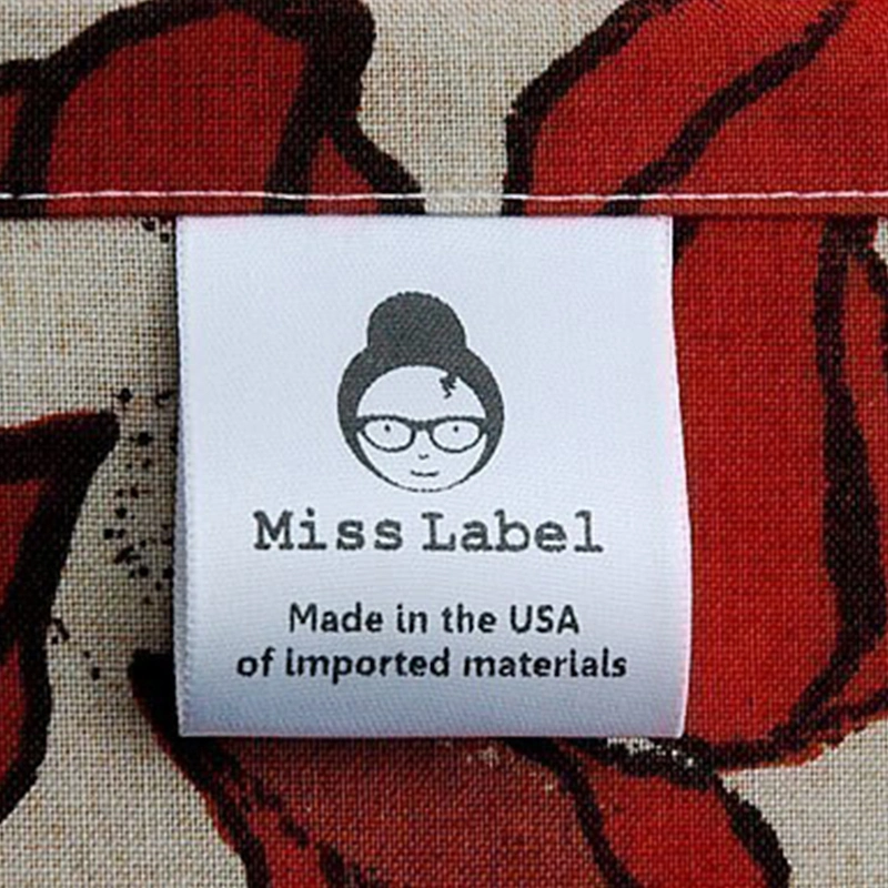 Washable Woven Plain Satin Screen Printed Labels for Clothing