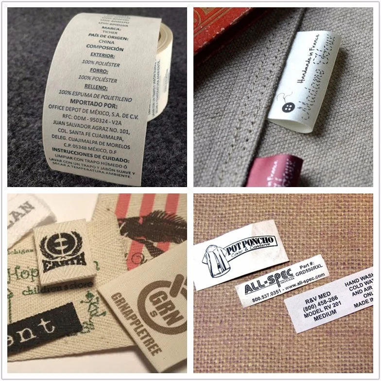 Washable Woven Plain Satin Screen Printed Labels for Clothing