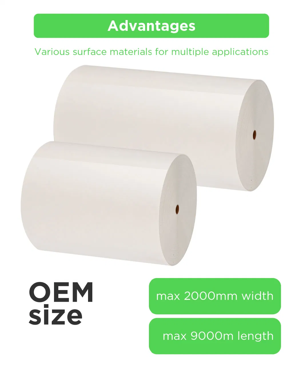 White glassine liner strong adhesive Rightint OEM label jumbo roll