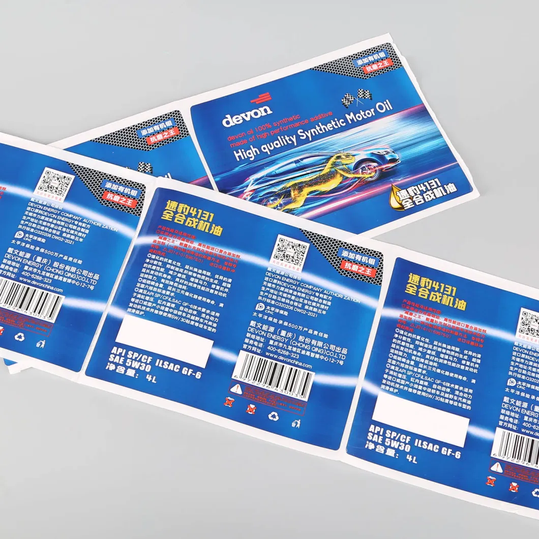 Special Adhesive Label for Diesel Engine Oil / Gasoline Engine Oil