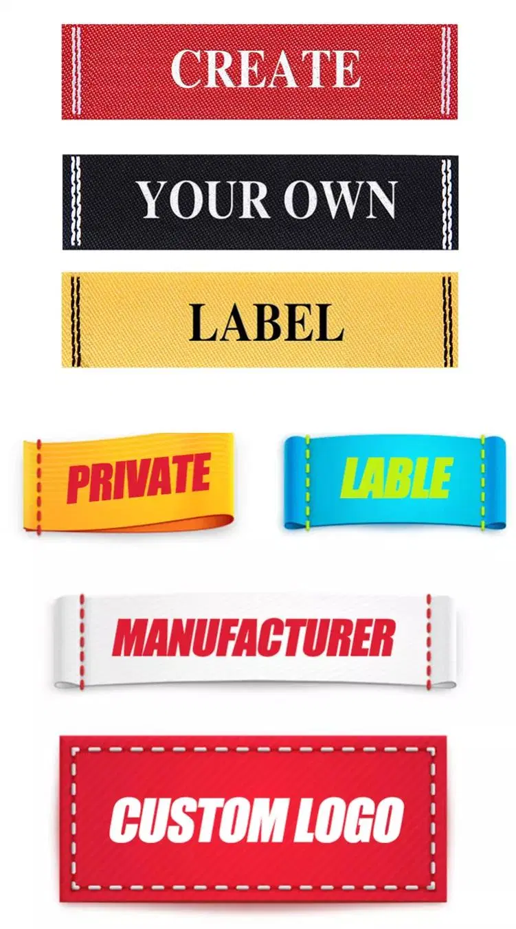Custom Private Clothing Brand Personal Design Logo Print Woven Label No MOQ Woven Label