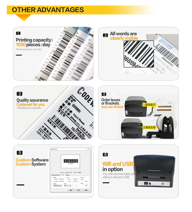 Desktop Thermal Transfer Barcode Printer Barcide Stickler Printer Barcode Label Printer