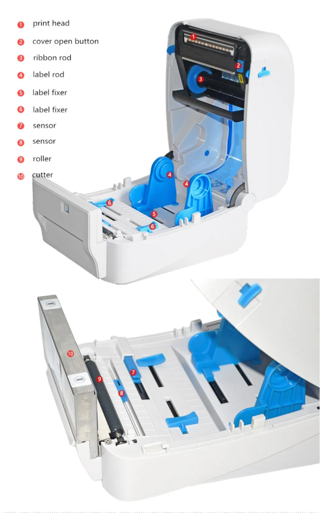 Auto Cutter Thermal Industrial Label Printer on Polyester Fabrics