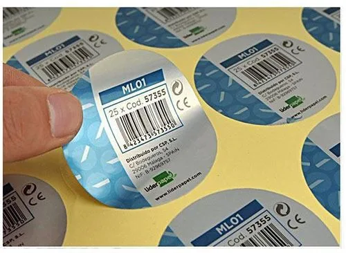 Thermal Transfer Silver Pet Label Waterproof Tearproof Oilproof Barcode Label