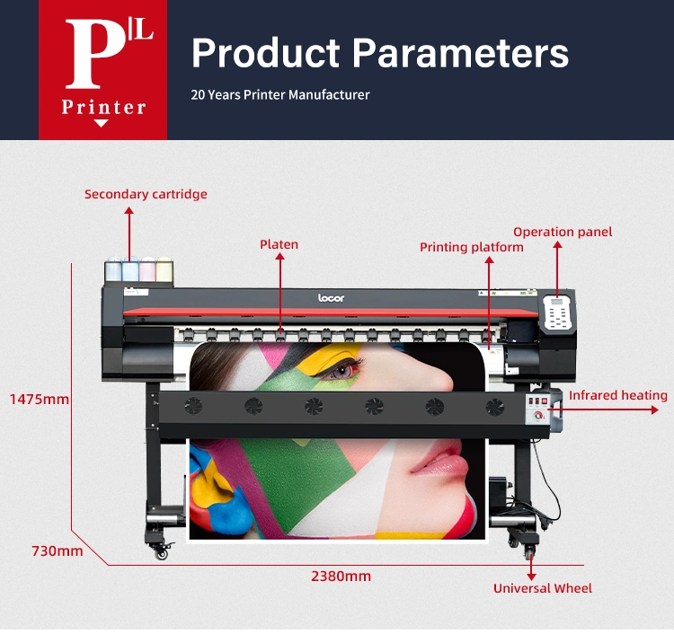 Cheap Price 1.8m Industrial Digital Large Format Printer I3200 XP600 Head Eco Solvent Printer Sticker Paper Inkjet Printer