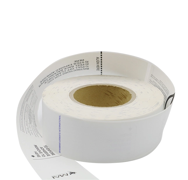 Hush High Quality Free Sample Thermal Paper Blank Labels Roll Remover Disposable Airline Products Low Price Buggage Tag for Airline