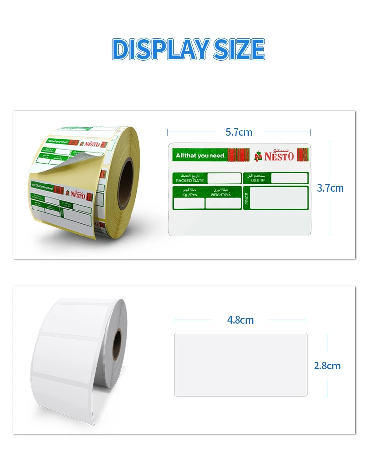 Barcode Sticker Price Tag Adhesive Sticker Direct Thermal Label Printing