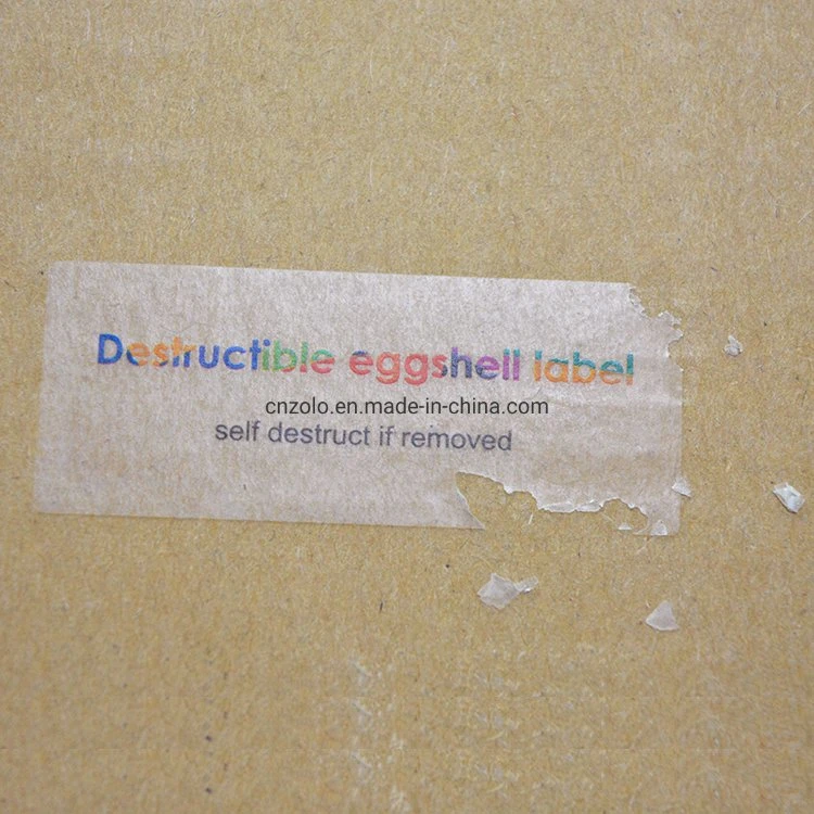 Tamper Evident Security Stickers Eggshell Stickers Void Labels