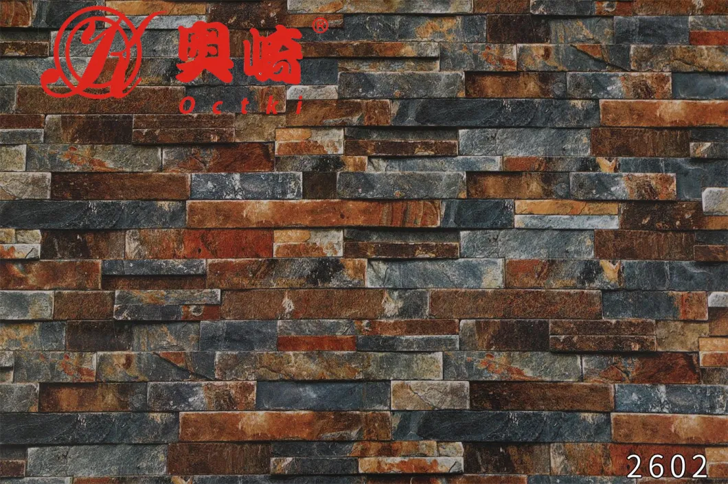 Octki Good Quality Waterproof Grey Brick Modern 3D Vinyl Self Adhesive Office Wallpaper