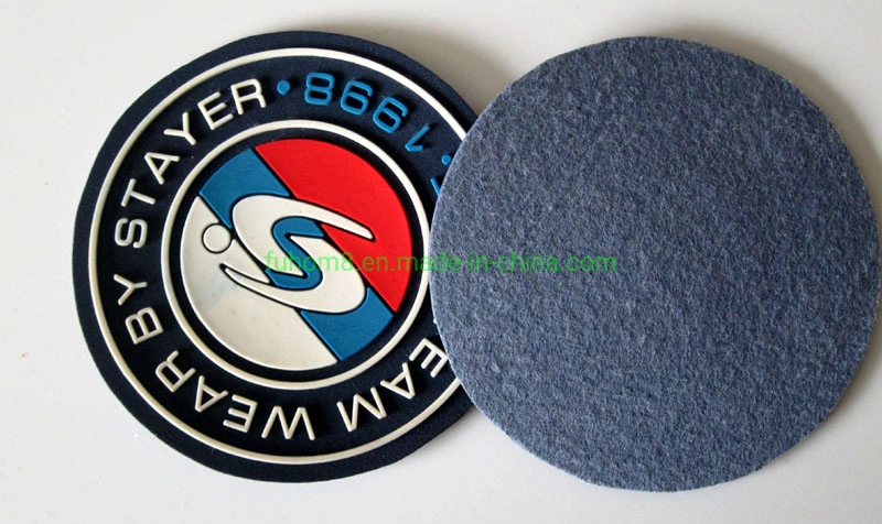 Custom Colorful 3D Raised Silicone Logo Soft Suede Leather Label