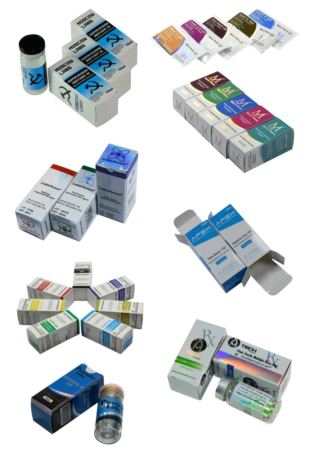 Die Cut Anti-Counterfeit Holographic10ml Vial Steroid Label Hologram Private Pharmaceutical Label