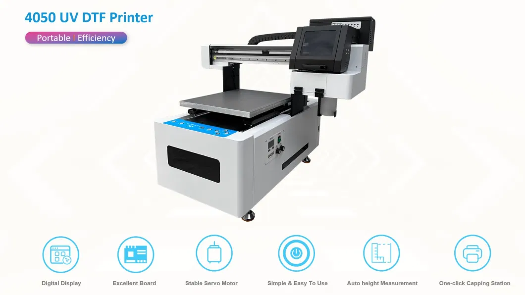 Udefine 4050 Industrial Inkjet Digital Label Rotary Printing Machine Multi Color Large Format UV LED Flatbed Printer