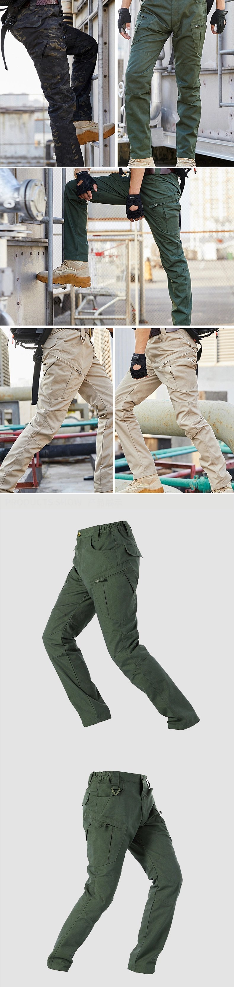 X8 Men&prime;s Tear Resistant and Waterproof Outdoor Hiking Pants Polyester Cotton Pants