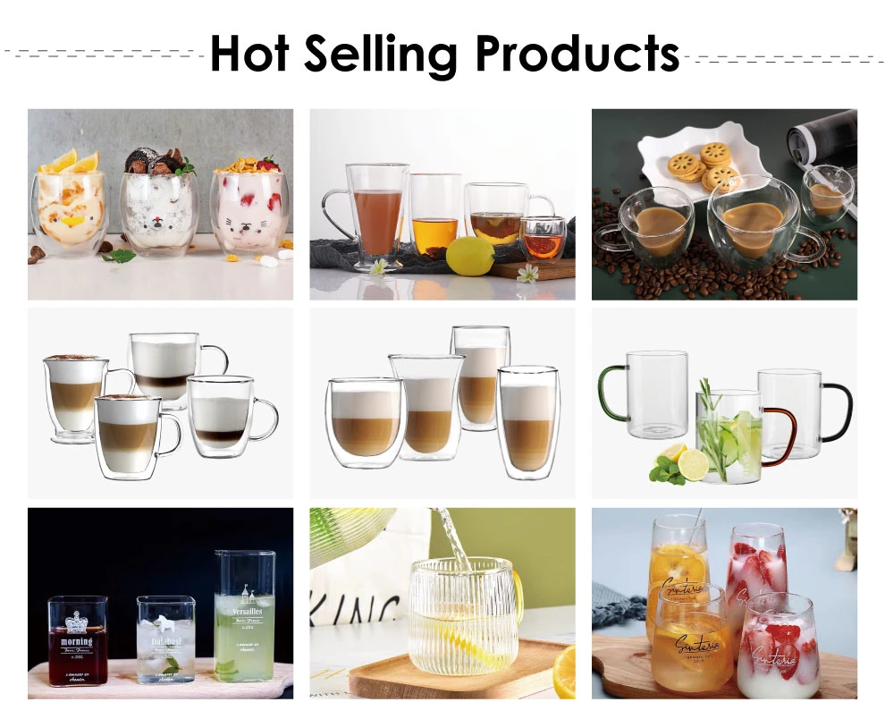 80ml 150ml 250ml 350ml 450ml 550ml 650ml Heat Resistant Borosilicate Double Wall Glassware Coffee Tea Water Milk Wine Beer Drinking Cup