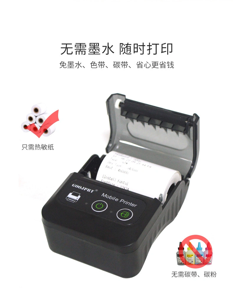 Wireless Portable Receipt Label Printer Ticket Direct Thermal Mobile Printer