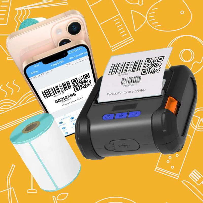 3 Inch Thermal Label 80mm WiFi Inkless Barcode Portable Mobile Printer